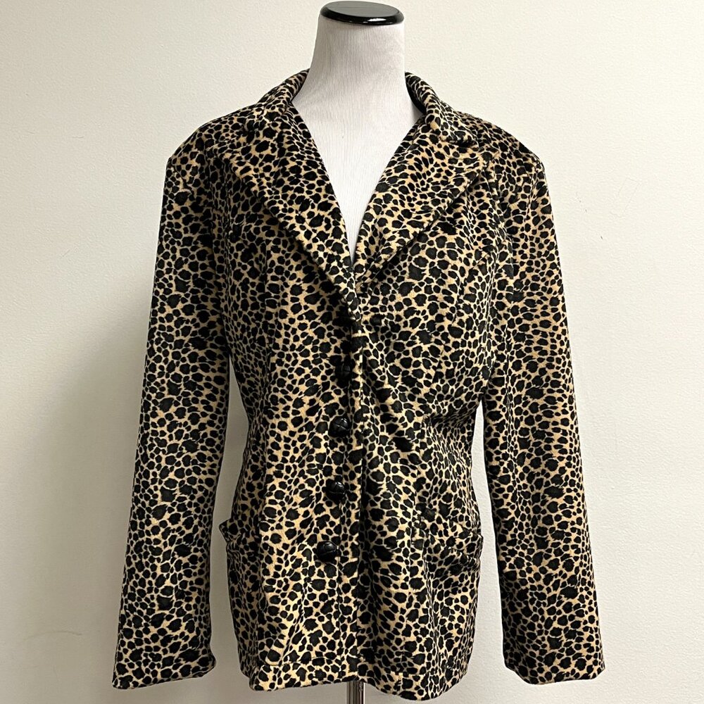 TOSCA BROWN  faux fur leopard jacket L